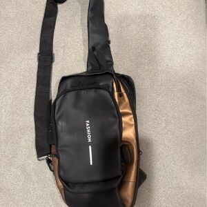 Fashion Brand Company Black and Bronze Belt Bag